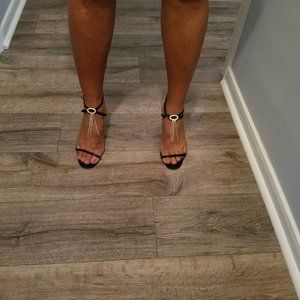 Satin High Heels w/Rhinestones